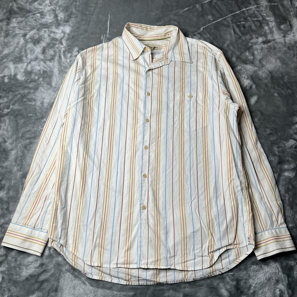 Tommy Bahama Shirt Men‎ Size Large Relax Striped